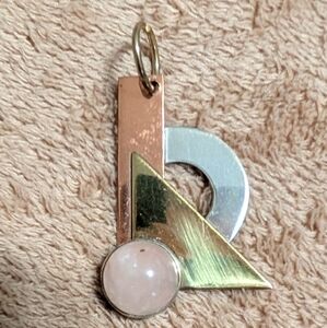 Geometric Pendant with Rose Quartz